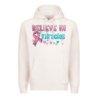 Pale Pink believe in miracles with ribbon Premium Hoodie - HRA Design Shop