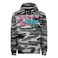 Slate Camo believe in miracles with ribbon Premium Hoodie - HRA Design Shop