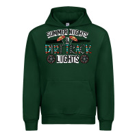 Forest Green summer night & dirt track lights Urban Hoodie - CowhideDigitalArt