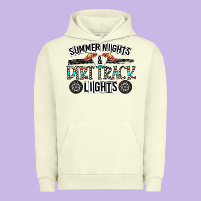 Summer Night & Dirt Track Lights Urban Hoodie Designed By Cowhidedigitalart