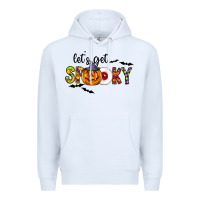 White Let's Get Spooky Premium Hoodie - CowhideDigitalArt