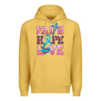 Antique Gold faith hope love  cross and ribbon Premium Hoodie - HRA Design Shop