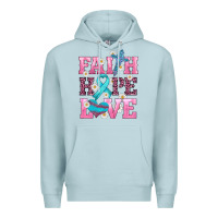 Blue Mist faith hope love  cross and ribbon Premium Hoodie - HRA Design Shop