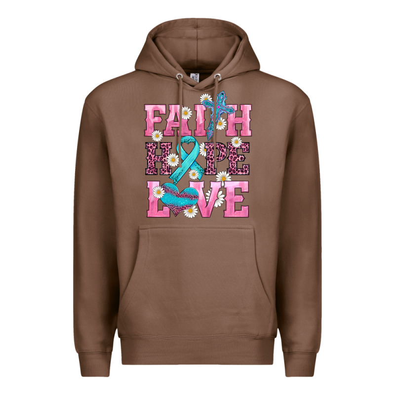 Faith Hope Love  Cross And Ribbon Premium Hoodie by HRA Design Shop | Teevron