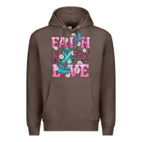 Coffee faith hope love  cross and ribbon Premium Hoodie - HRA Design Shop