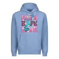 Colony Blue faith hope love  cross and ribbon Premium Hoodie - HRA Design Shop