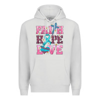 Dove Grey faith hope love  cross and ribbon Premium Hoodie - HRA Design Shop