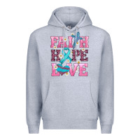 Heather Grey faith hope love  cross and ribbon Premium Hoodie - HRA Design Shop
