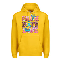 Lemon faith hope love  cross and ribbon Premium Hoodie - HRA Design Shop