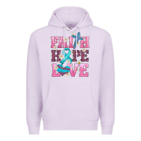Lilac faith hope love  cross and ribbon Premium Hoodie - HRA Design Shop