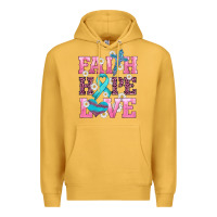 Mustard faith hope love  cross and ribbon Premium Hoodie - HRA Design Shop