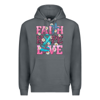Rock faith hope love  cross and ribbon Premium Hoodie - HRA Design Shop