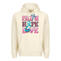Sandshell faith hope love  cross and ribbon Premium Hoodie - HRA Design Shop