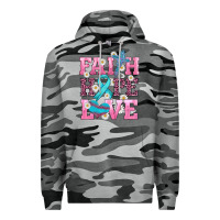Slate Camo faith hope love  cross and ribbon Premium Hoodie - HRA Design Shop