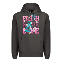 Smoke faith hope love  cross and ribbon Premium Hoodie - HRA Design Shop