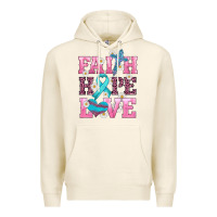 Tofu faith hope love  cross and ribbon Premium Hoodie - HRA Design Shop