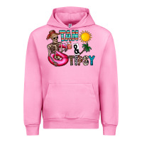 Fuchsia Pink Tan Tipsy Urban Hoodie - CowhideDigitalArt