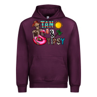 Mauve Wine Tan Tipsy Urban Hoodie - CowhideDigitalArt