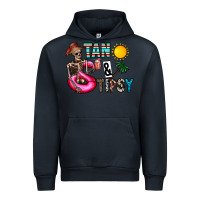 Navy Tan Tipsy Urban Hoodie - CowhideDigitalArt