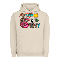 Pigment French Oak Tan Tipsy Urban Hoodie - CowhideDigitalArt