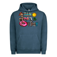 Pigment Midnight Navy Tan Tipsy Urban Hoodie - CowhideDigitalArt