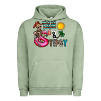 Pigment Oil Green Tan Tipsy Urban Hoodie - CowhideDigitalArt