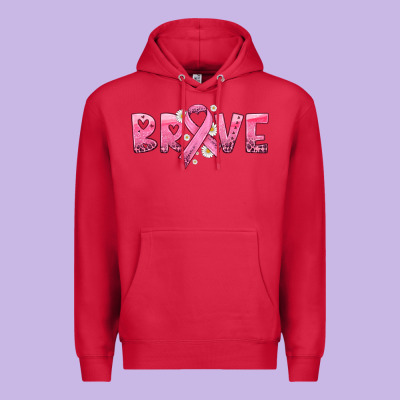 Brave With Ribbon Premium Hoodie Designed By Hra Design Shop