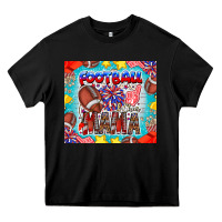 Black Football Mama Heavy Core Tee - CowhideDigitalArt