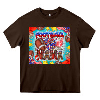 Chocolate Brown Football Mama Heavy Core Tee - CowhideDigitalArt