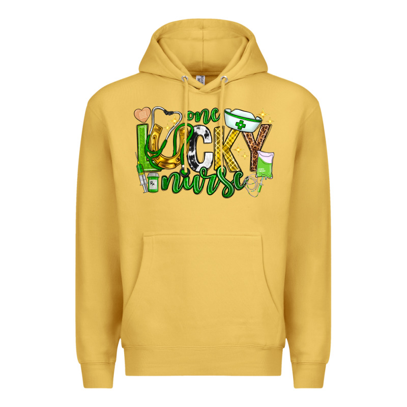 St Patricks Day One Lucky Nurse Premium Hoodie by Neo Western | Teevron