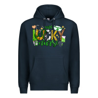Navy st patricks day one lucky nurse Premium Hoodie - Neo Western