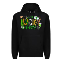 Black st patricks day one lucky nurse Premium Hoodie - Neo Western