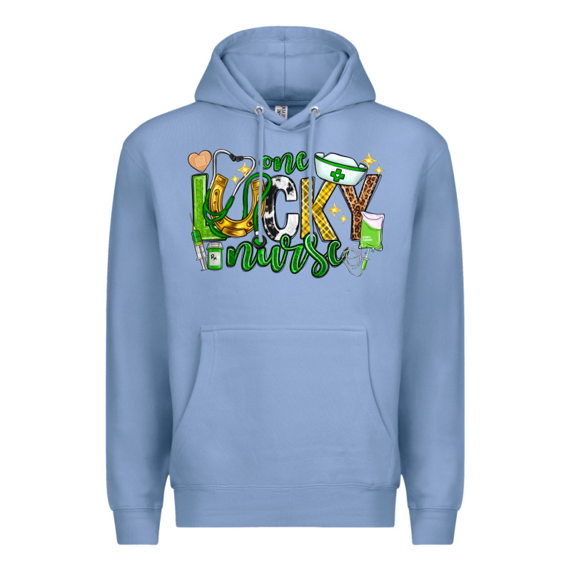 St Patricks Day One Lucky Nurse Premium Hoodie by Neo Western | Teevron