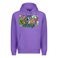 Purple st patricks day one lucky nurse Premium Hoodie - Neo Western