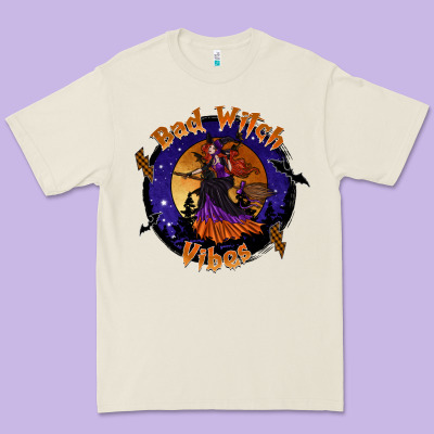 Bad Witch Vibes Premium Tee Designed By Sublimationcraftshop