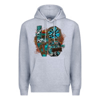 Heather Grey love Premium Hoodie - SublimationCraftShop
