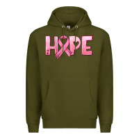 Army Green hope and pink ribbon Premium Hoodie - HRA Design Shop