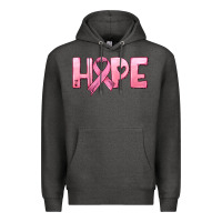 Charcoal Heather hope and pink ribbon Premium Hoodie - HRA Design Shop