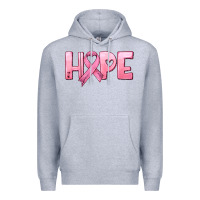 Heather Grey hope and pink ribbon Premium Hoodie - HRA Design Shop