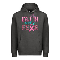 Charcoal Heather faith over fear with cross and ribbon Premium Hoodie - HRA Design Shop
