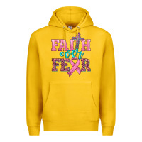 Lemon faith over fear with cross and ribbon Premium Hoodie - HRA Design Shop