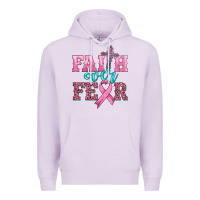Lilac faith over fear with cross and ribbon Premium Hoodie - HRA Design Shop