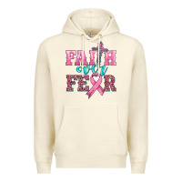 Sandshell faith over fear with cross and ribbon Premium Hoodie - HRA Design Shop