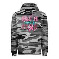 Slate Camo faith over fear with cross and ribbon Premium Hoodie - HRA Design Shop