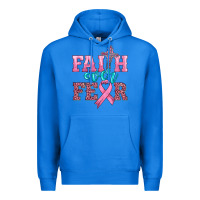 True Royal faith over fear with cross and ribbon Premium Hoodie - HRA Design Shop