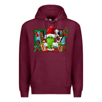 Burgundy joy green gnomes Premium Hoodie - FaDigitalArtStudio