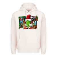 Pale Pink joy green gnomes Premium Hoodie - FaDigitalArtStudio