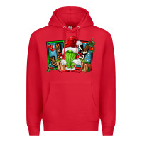 Red joy green gnomes Premium Hoodie - FaDigitalArtStudio
