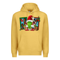 Antique Gold joy green gnomes Premium Hoodie - FaDigitalArtStudio