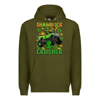 Army Green st patricks shamrock crusher Premium Hoodie - Neo Western